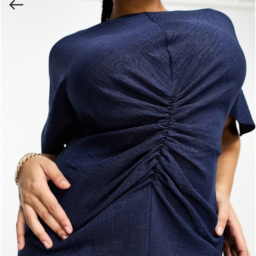 Asos Design Curve Linen-Look Flutter Sleeve Midi … - image 3